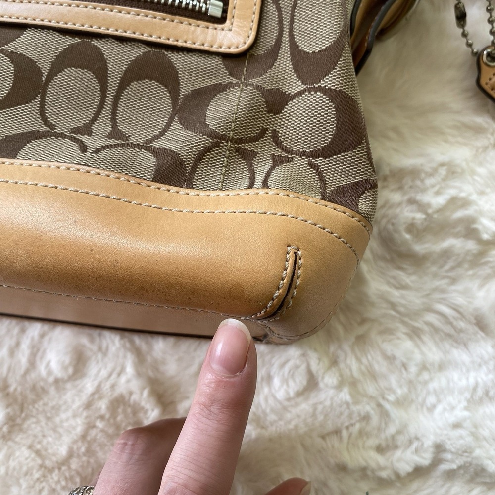 Vintage Coach Signature Logo East West Bag Jacquard C 9363 Y2K Hobo Shoulder Bag - Picture 15 of 16